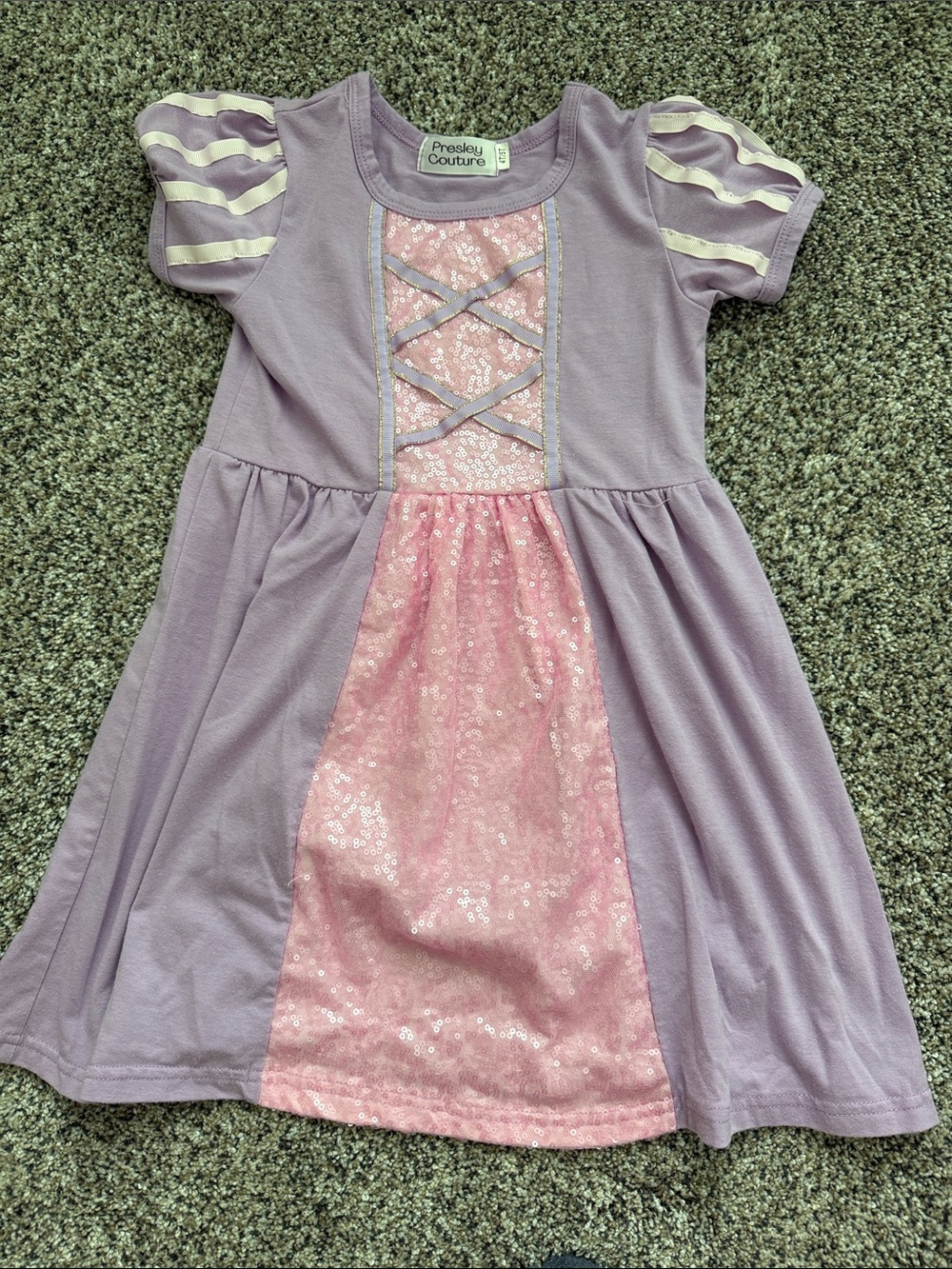 Lavender Dress with Pink Sequin Panel